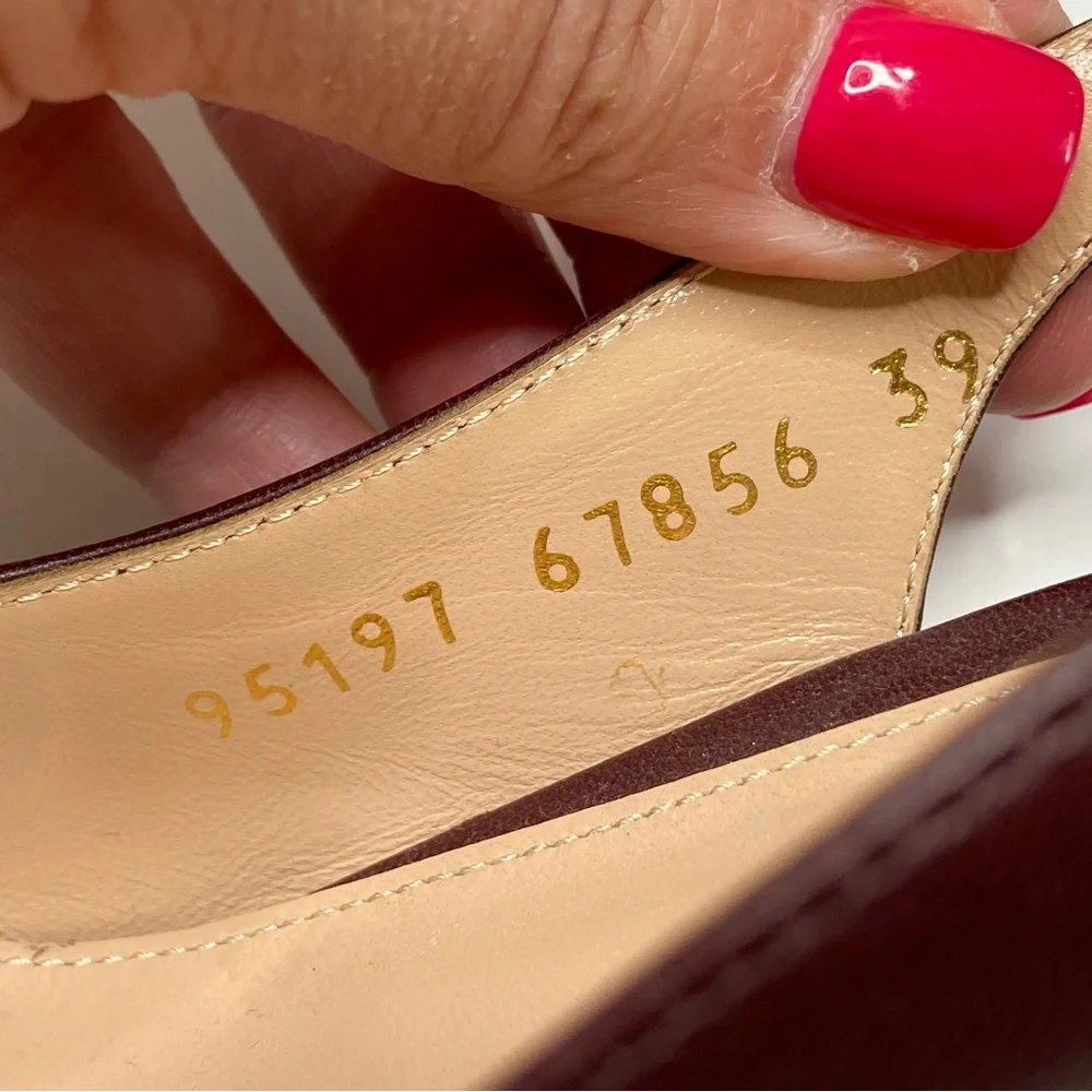 Gianvito Rossi Leather Cap Toe Slingback Size 39